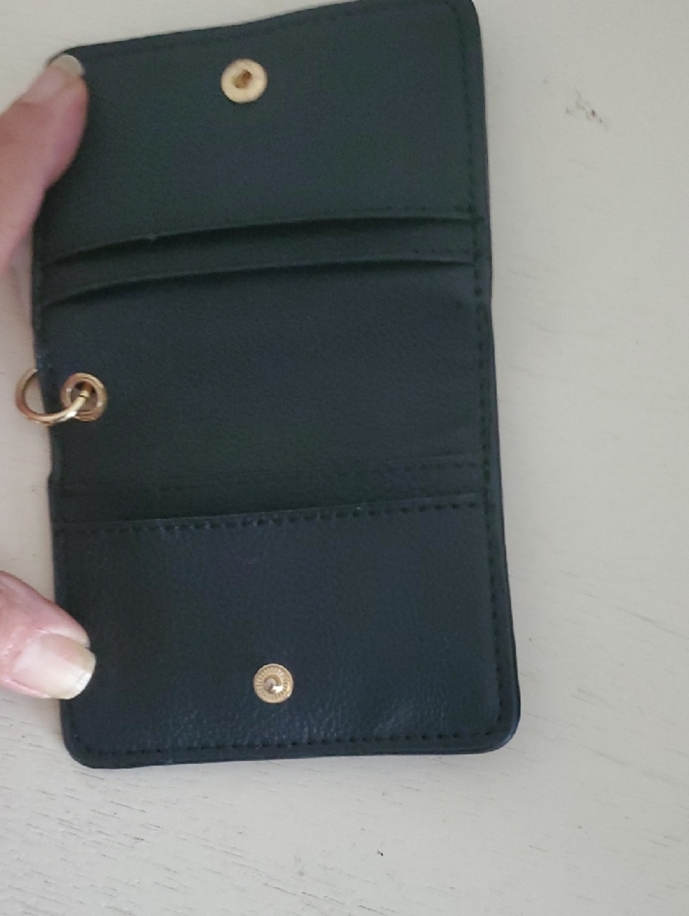 Betsey Johnson Black Floral Key & Card Holder with Gold Hardware NWOT - Picture 5 of 8